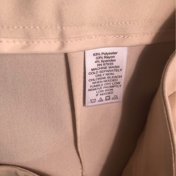 Susan Graver Sz 12 Elegant Cream beige dress pants high waist - Picture 5 of 5